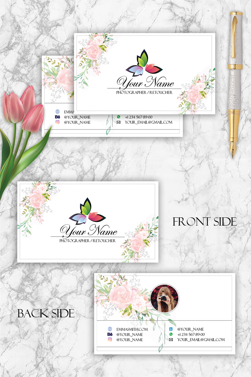 Business card template for an individual or business