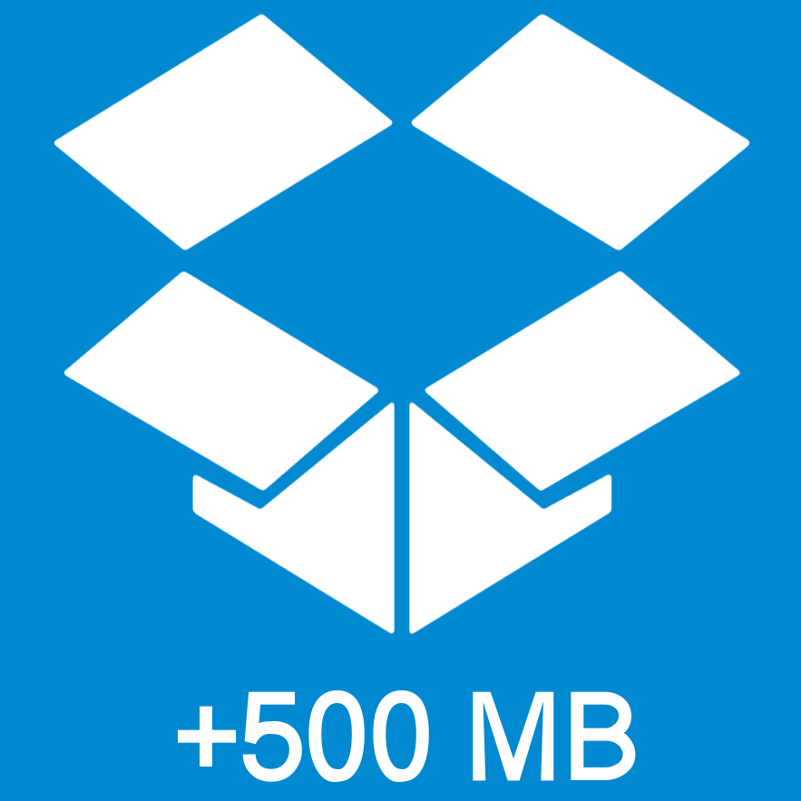 🔗 Additional 500 MB when registering with Dropbox