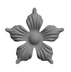 Штампованный цветок (19-1014). 3D модель.