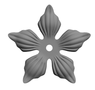 Штампованный цветок (19-1054). 3D модель.