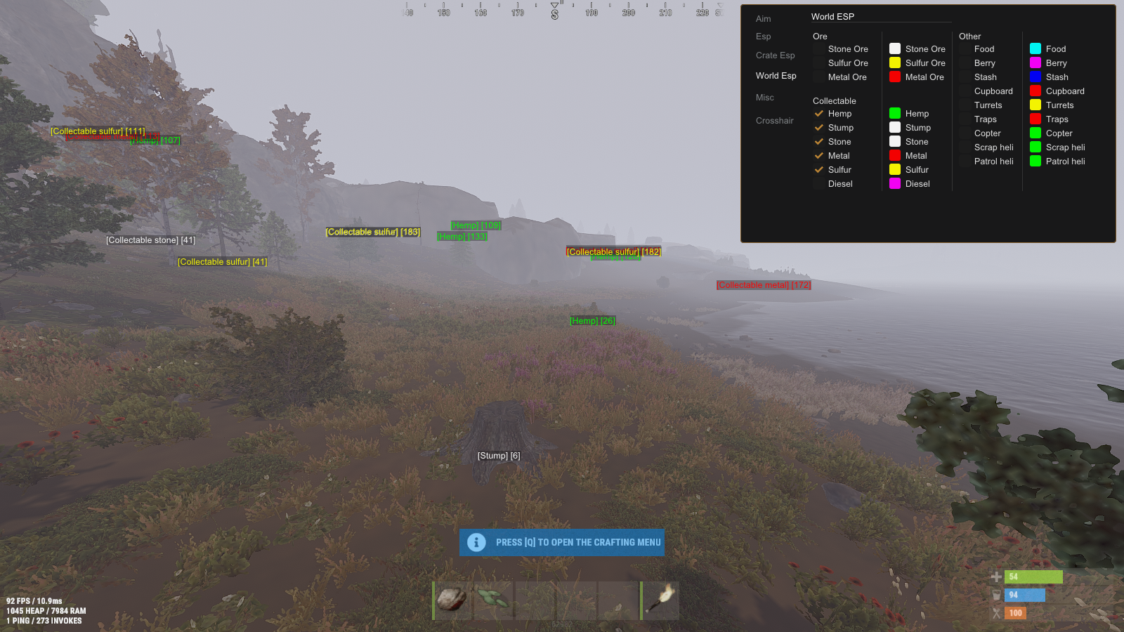 Почему пинг в раст. Rust читы. rust multihack. как включить пинг в раст. команда для показа пинга в раст.