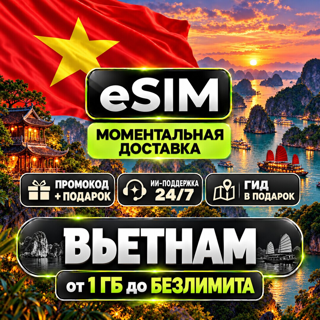 eSIM | Вьетнам | Мобильный Интернет | Ханой Хошимин Дананг Нячанг | Premium есим фото 1