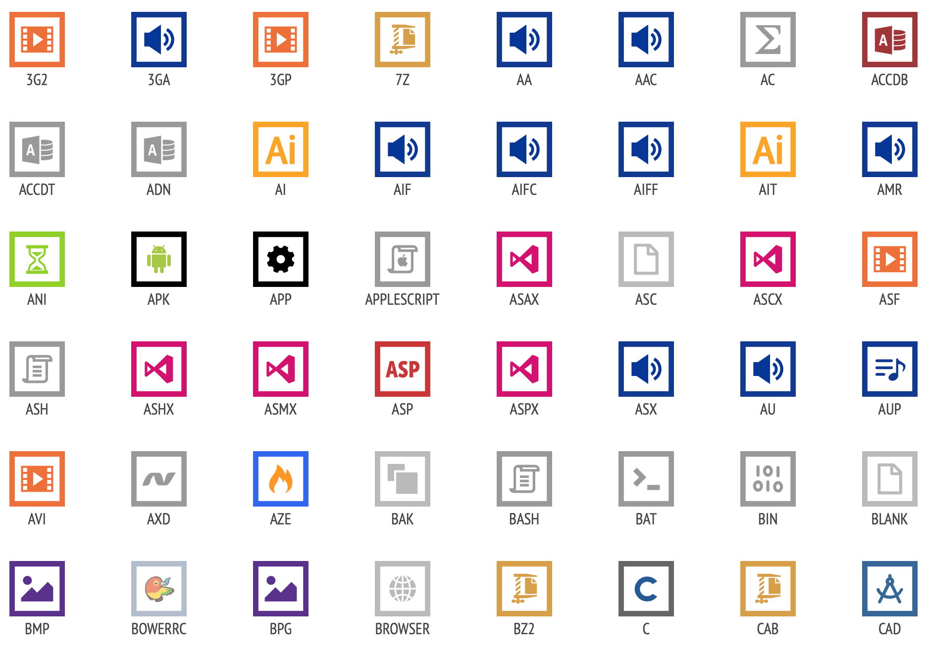 Buy File Type Icons + CSS-classes and download