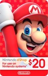Подарочная карта Nintendo eShop — 20 долларов США