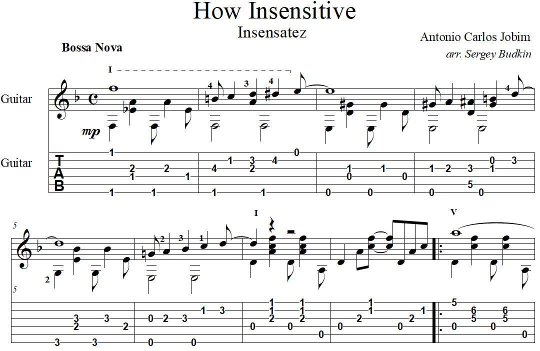 How Insensitive (A. Jobim) guitar cover