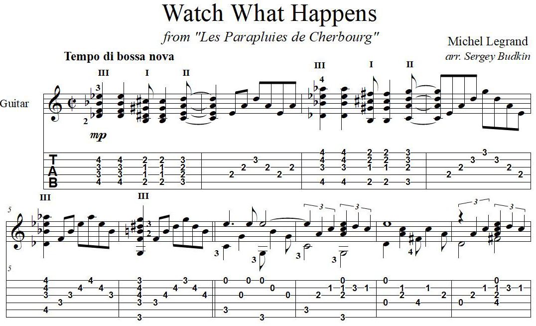 Watch What Happens (Michel Legrand) - guitar cover