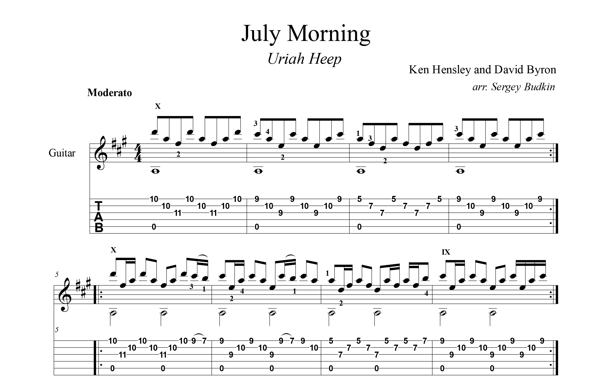 July Morning (Uriah Heep) guitar cover