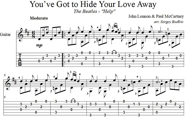 You´ve Got To Hide Your Love Away (The Beatles) guitar