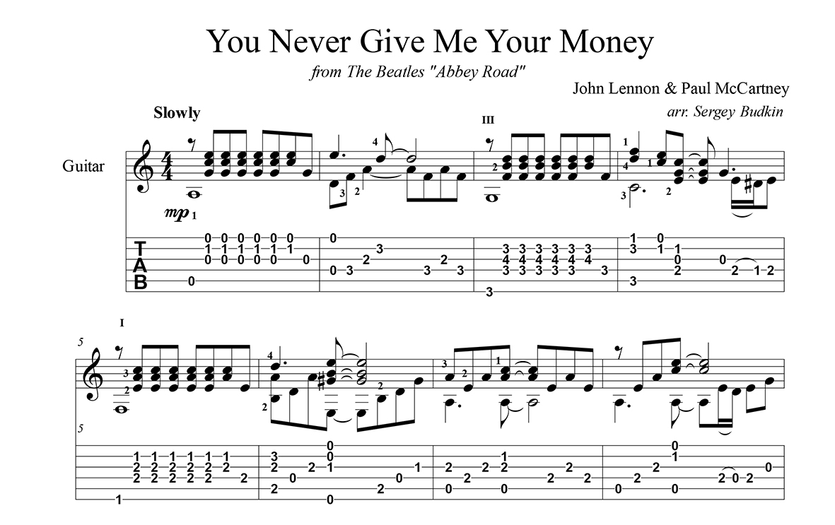 You Never Give Me Your Money (The Beatles) guitar cover