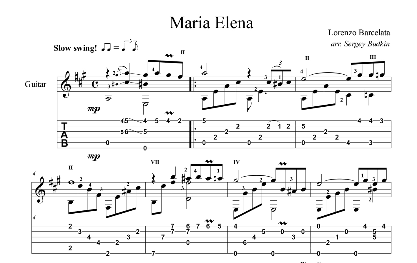 Maria Elena - guitar cover