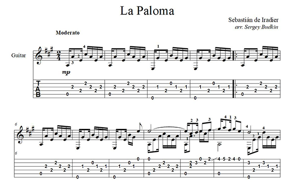 La Paloma (Sebastián de Iradier) - guitar cover