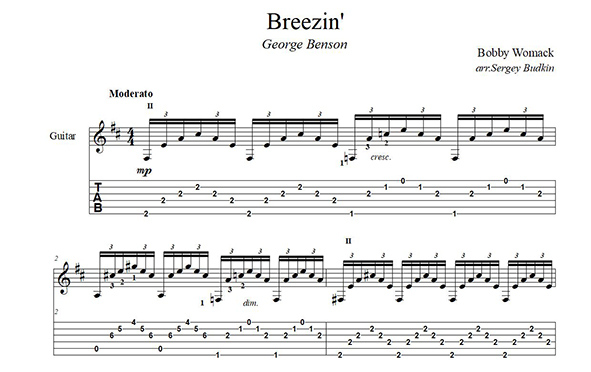 sheet music breezin george benson sheet music breezin george benson