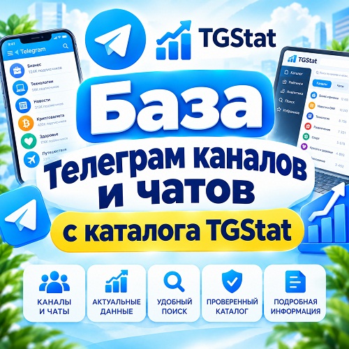 Telegram channels and chats database from TGSTAT catalog (2026) photo 1