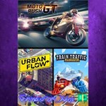 **Moto Rush GT + Urban Flow + Train Traffic Manage XBOX